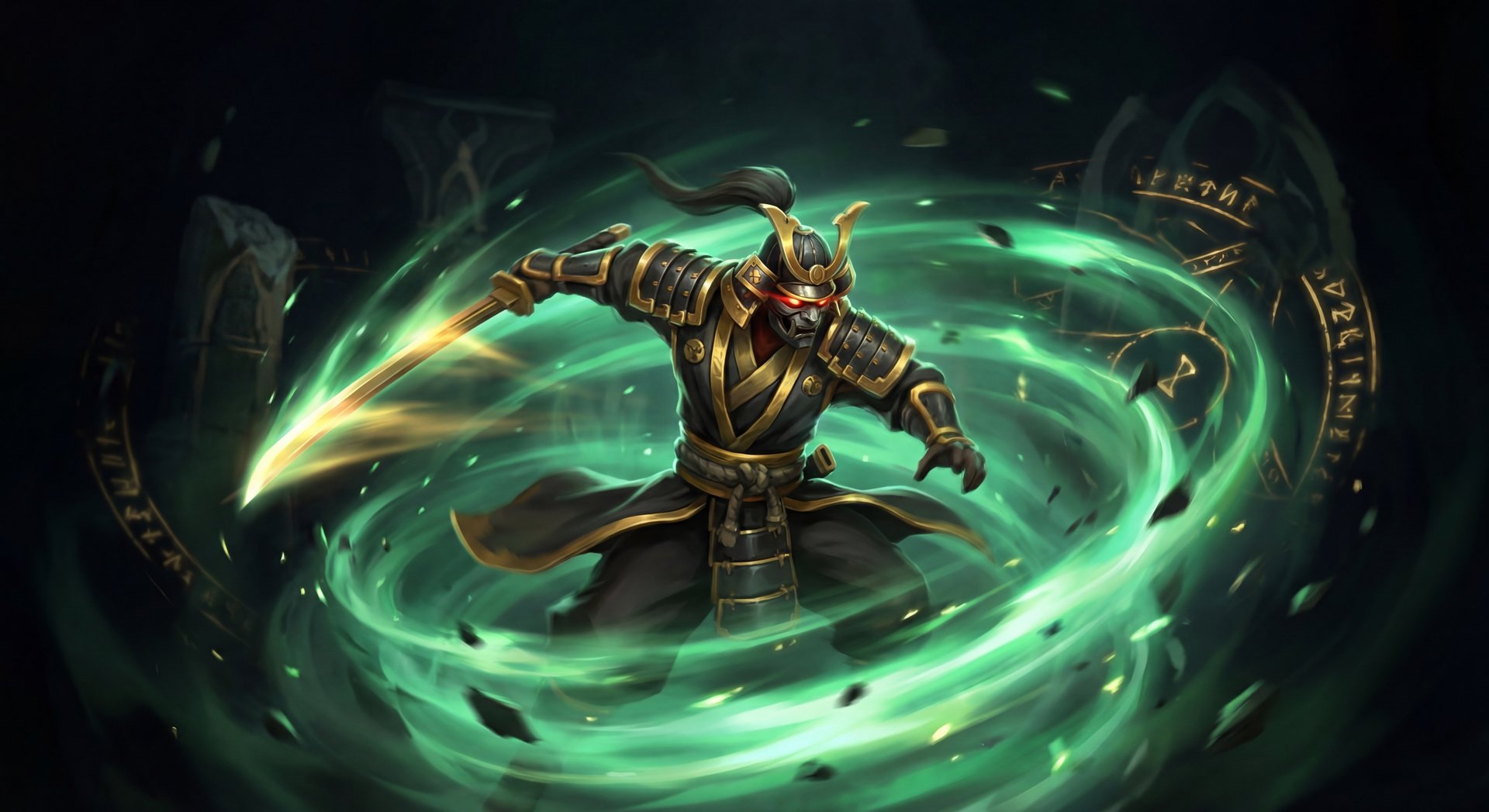 Juggernaut using Blade Fury spinning attack in Dota 2