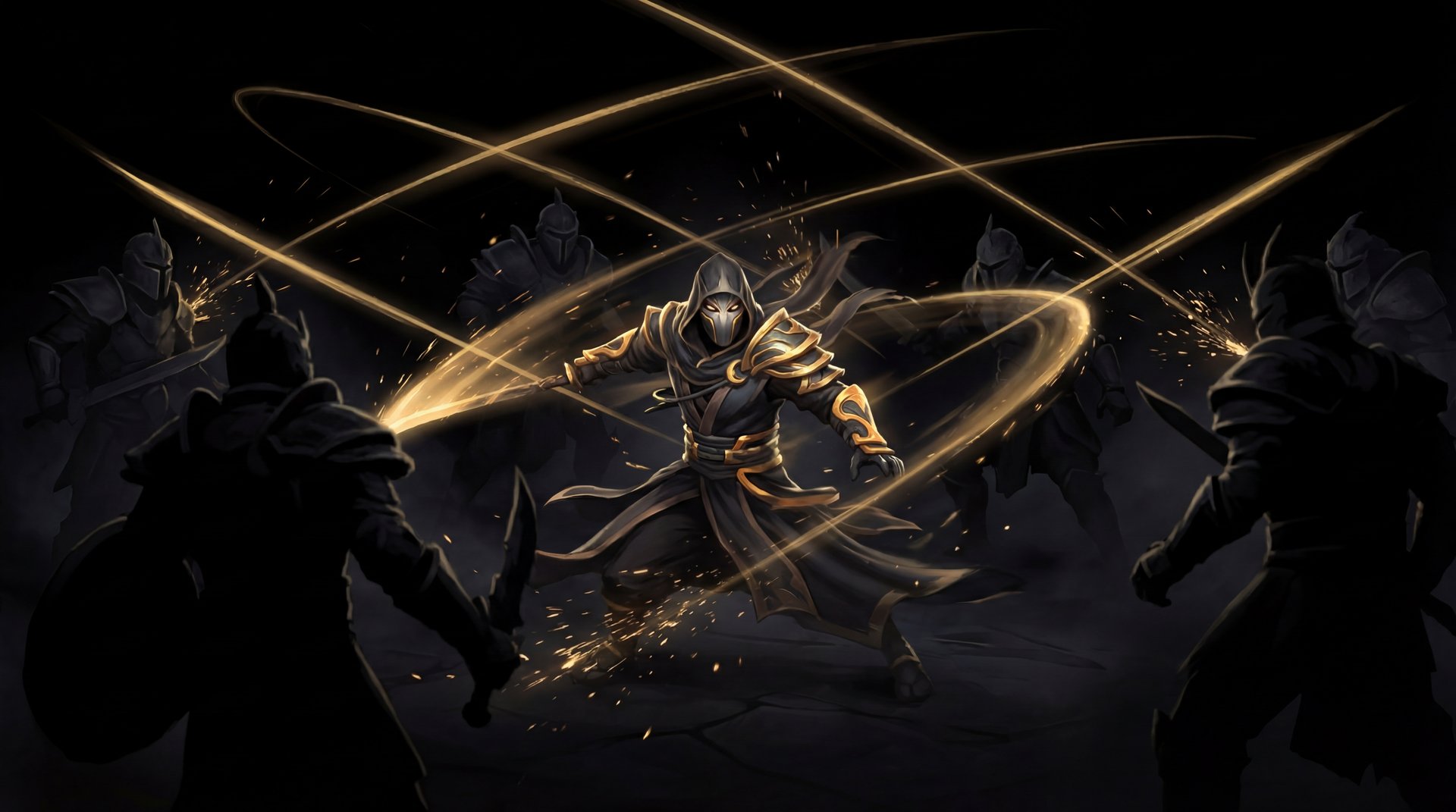 Juggernaut performing Omnislash ultimate ability in Dota 2