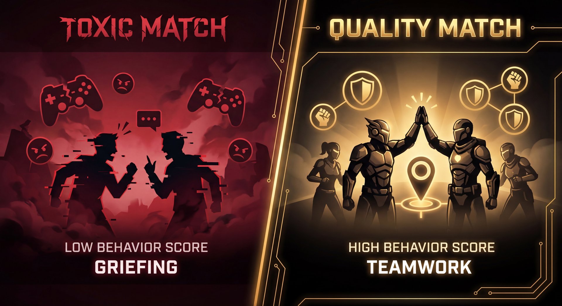 Matchmaking quality comparison between low and high Behavior Score