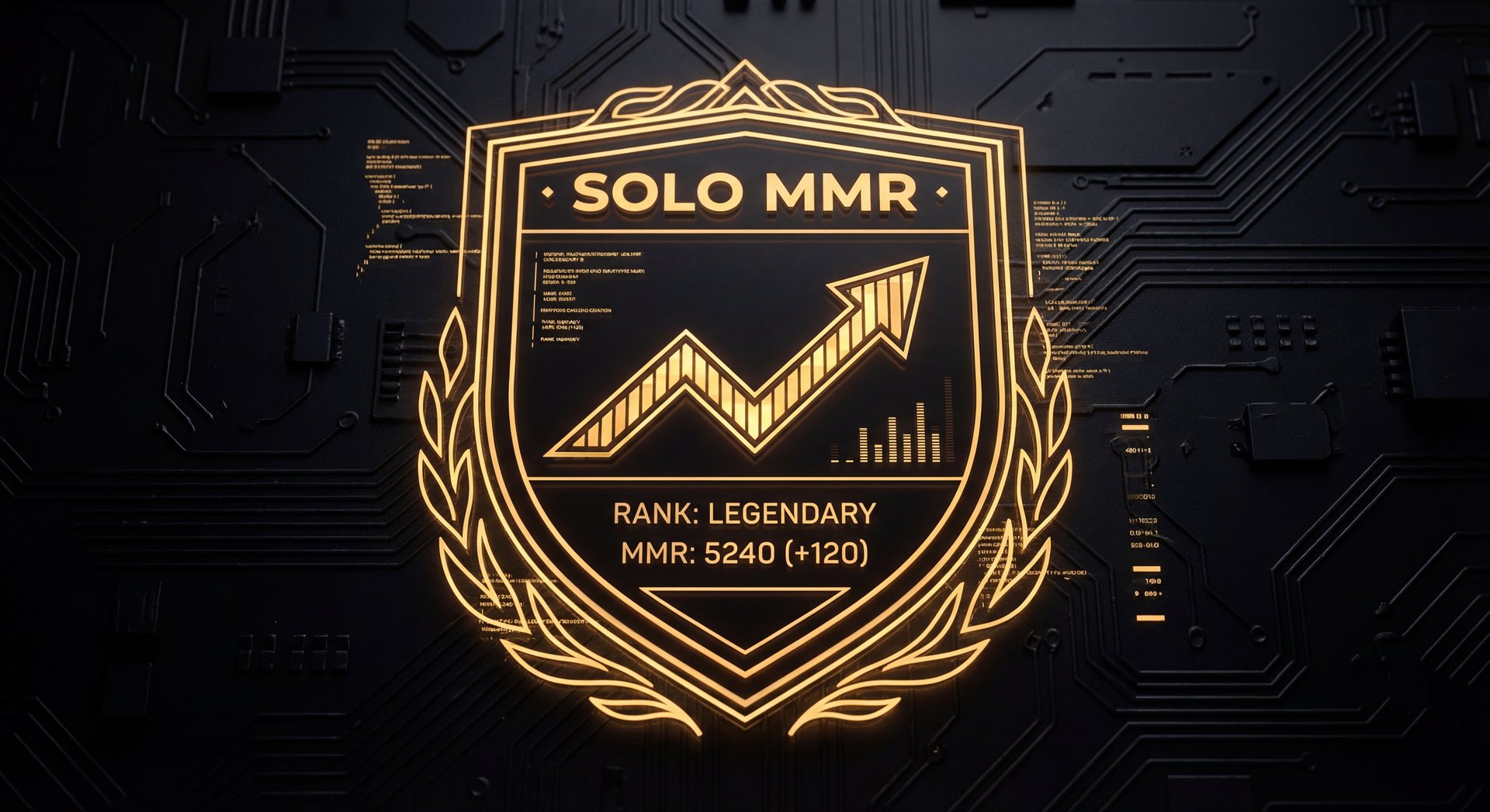 Solo MMR badge with upward trending arrow in Dota 2