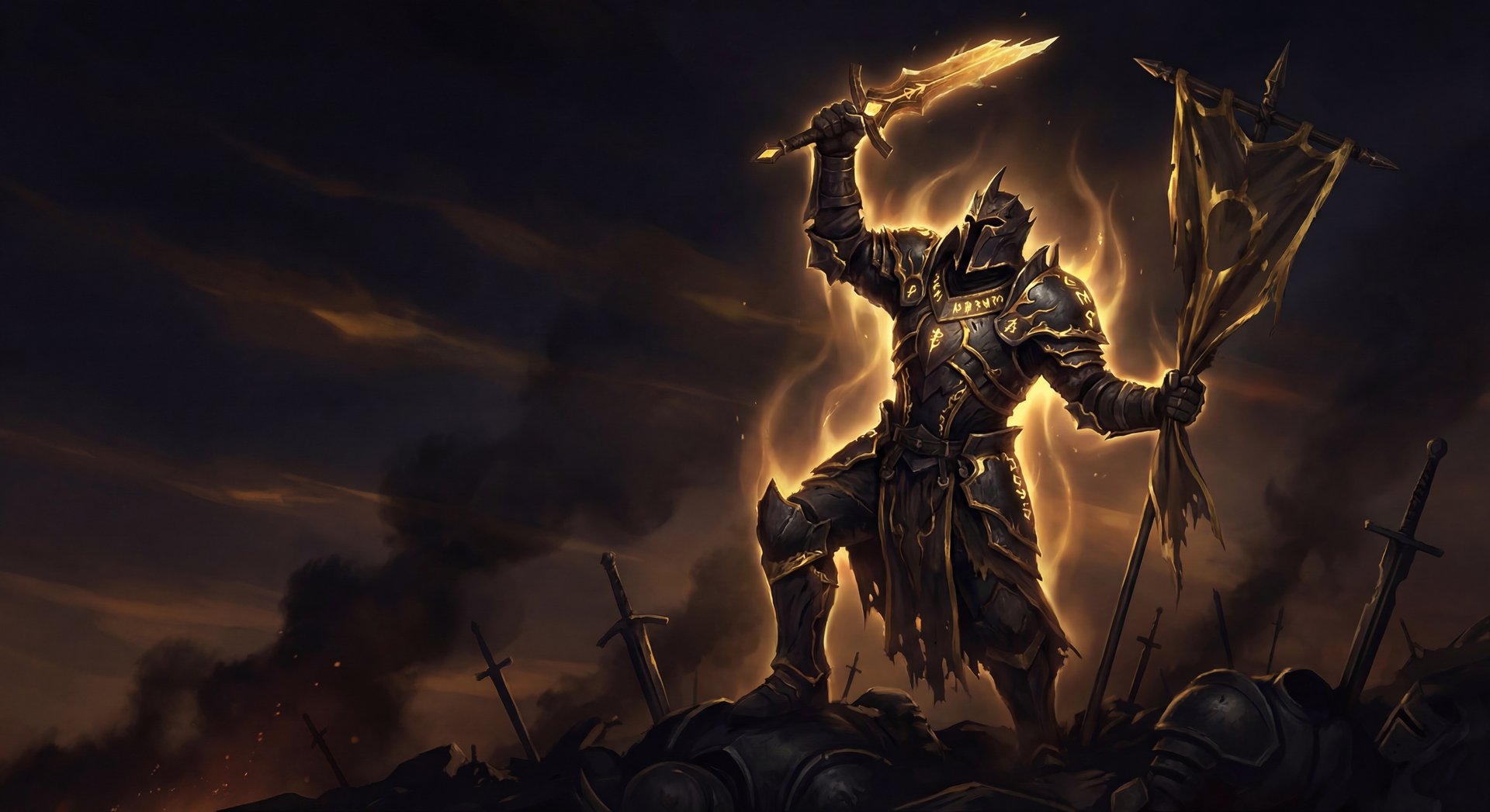 One hero standing victorious with golden aura in Dota 2