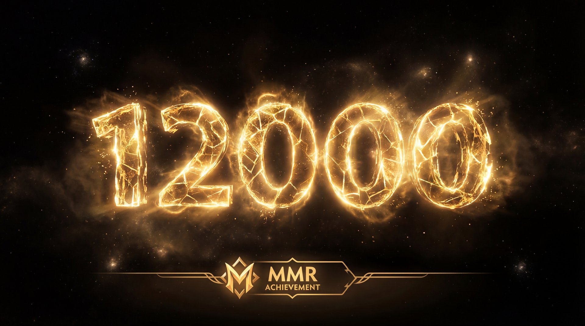 12000 MMR number glowing in golden light