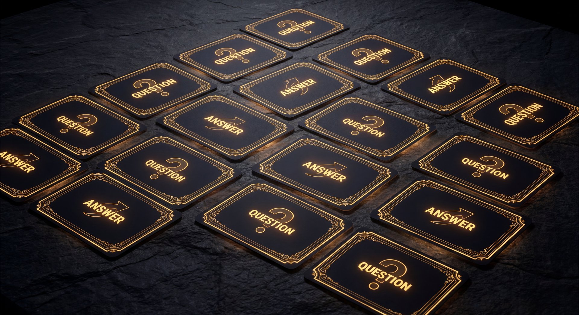 FAQ cards spread out on dark surface with Dota 2 boost questions