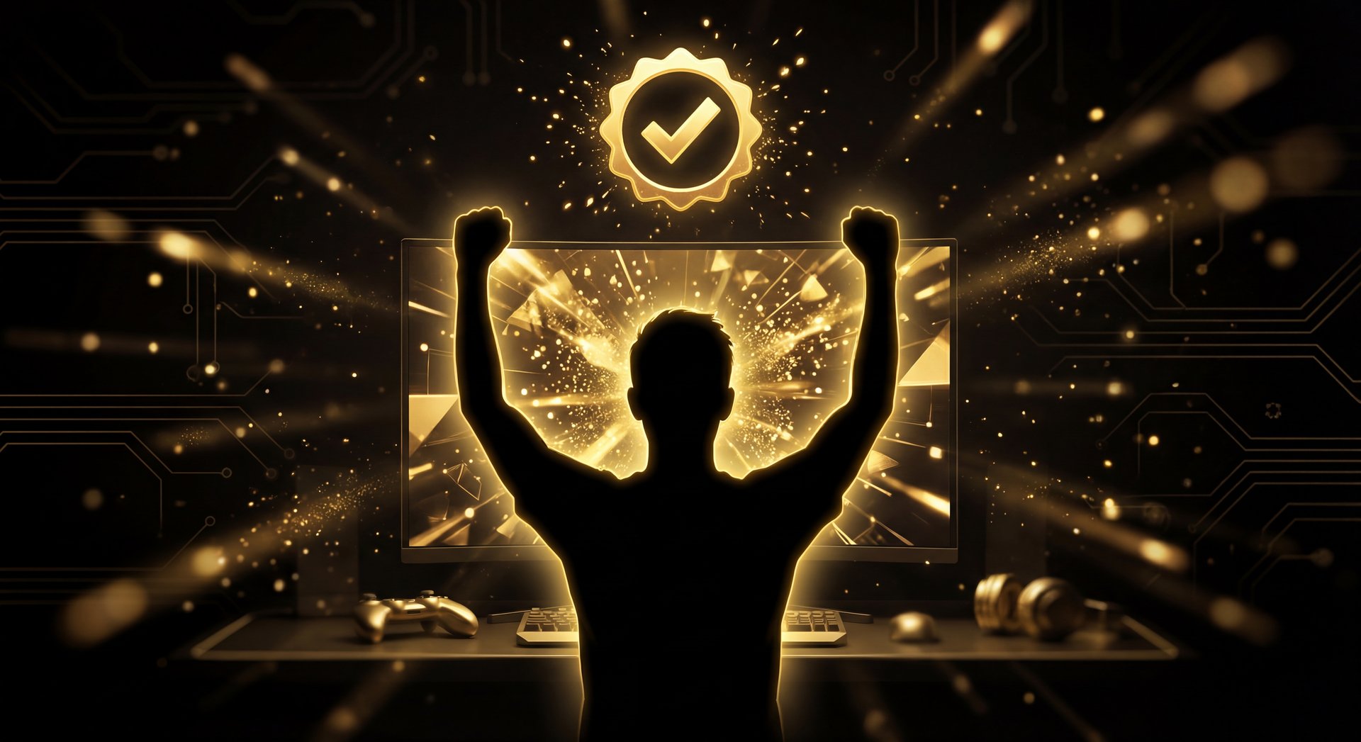 Happy customer with verified checkmark celebrating Dota 2 rank boost