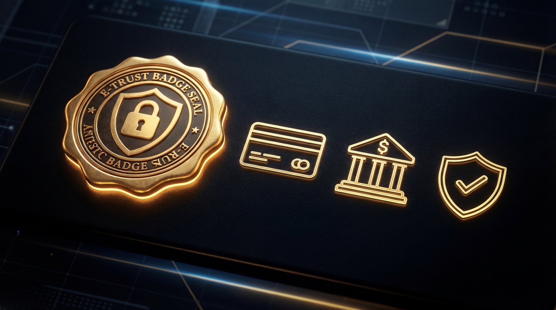 E-trust badge next to secure payment method icons