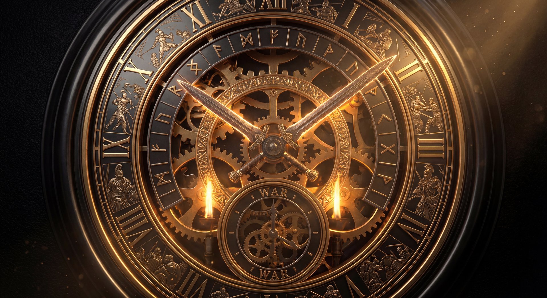 Timing push clock concept with gold mechanical elements