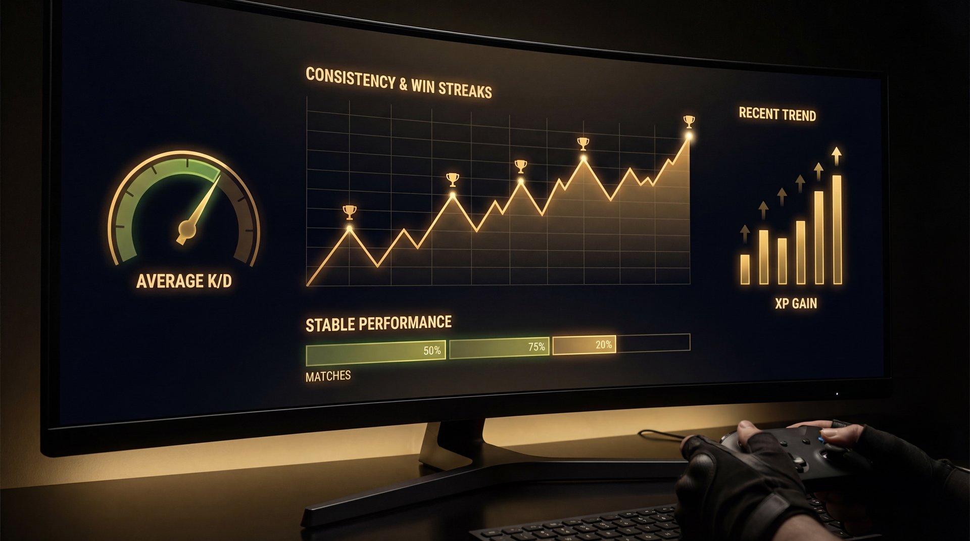 Game sense radar chart comparing Ancient and Divine players