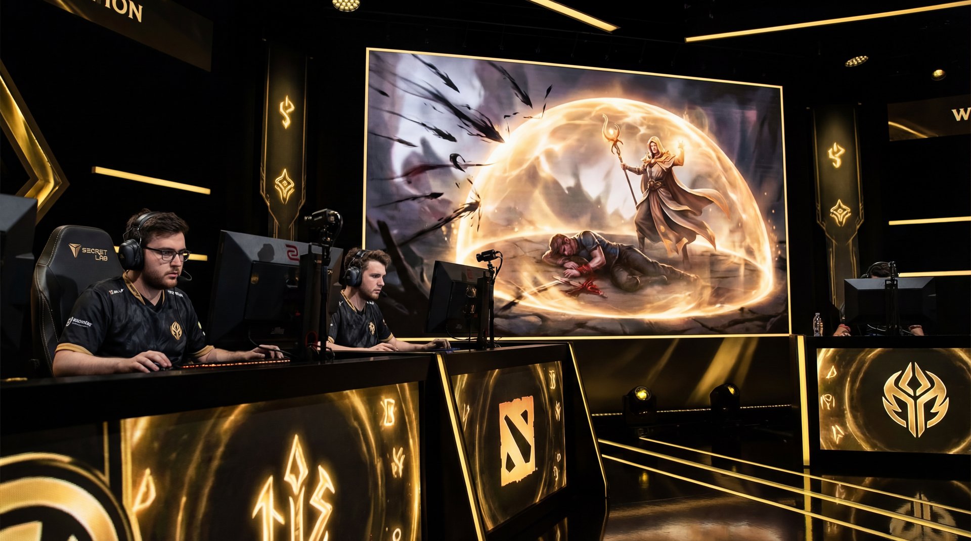 Support impact statistics chart with gold data visualization on dark background