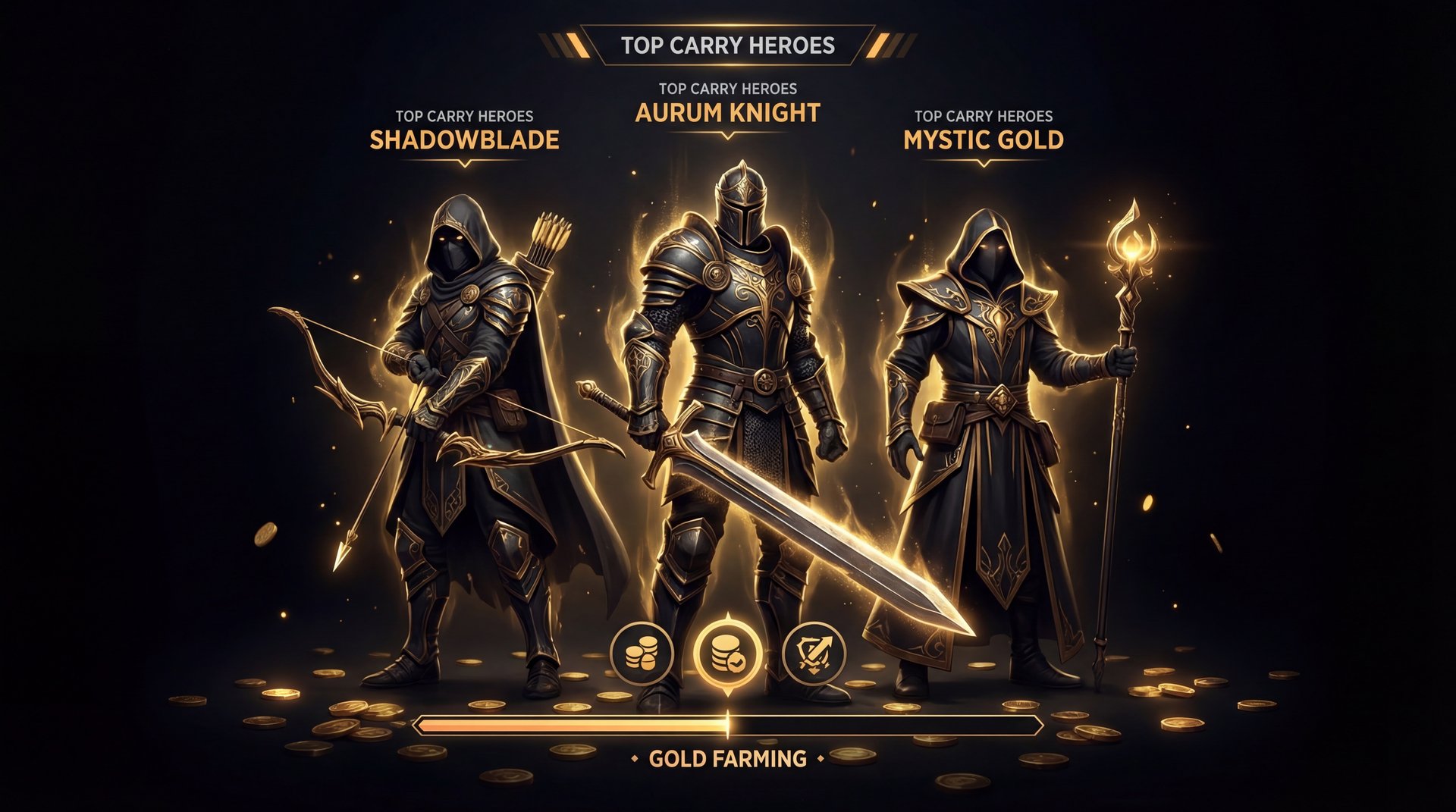 Farm pattern map routes for carry heroes with gold paths on dark minimap