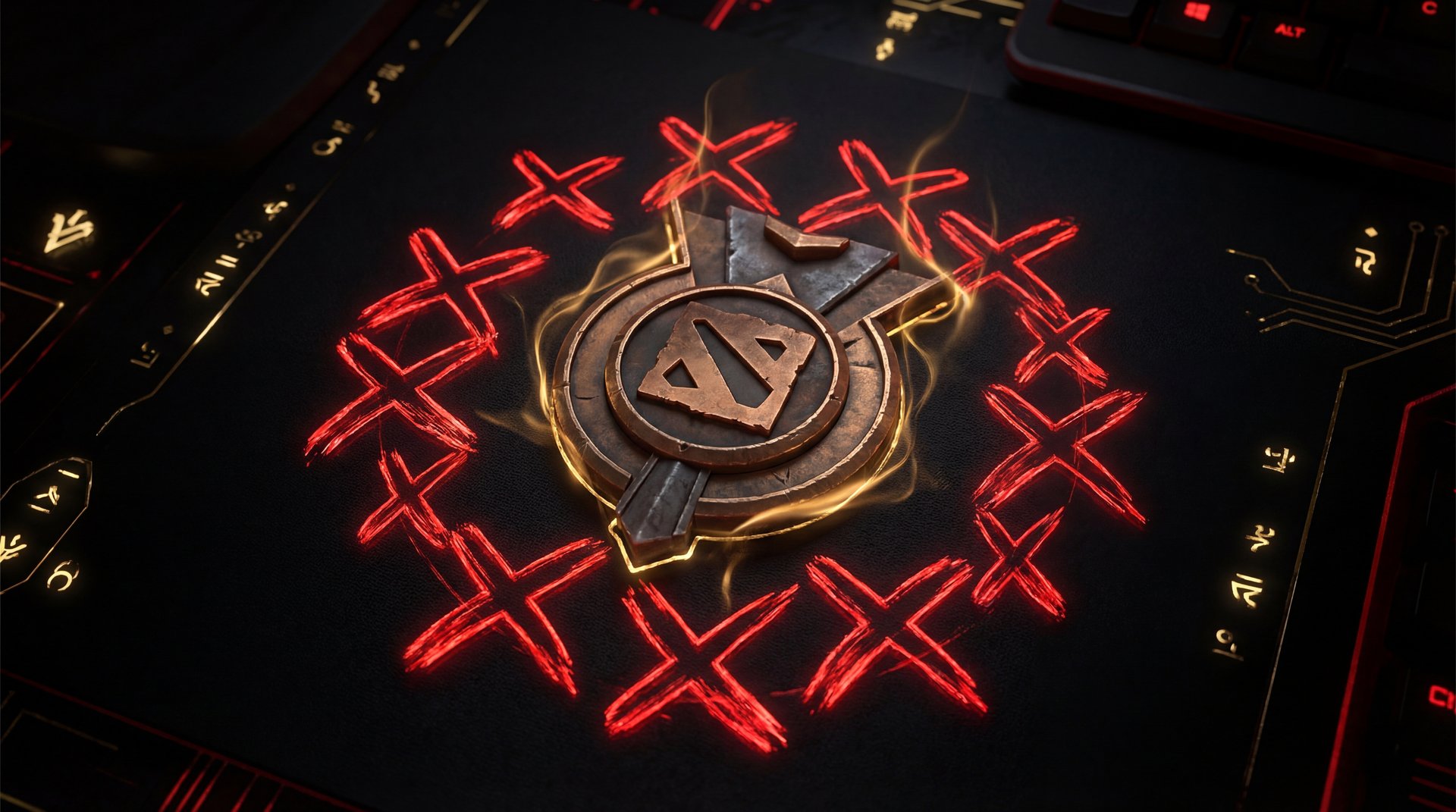 Herald rank medal with common mistake indicators in Dota 2