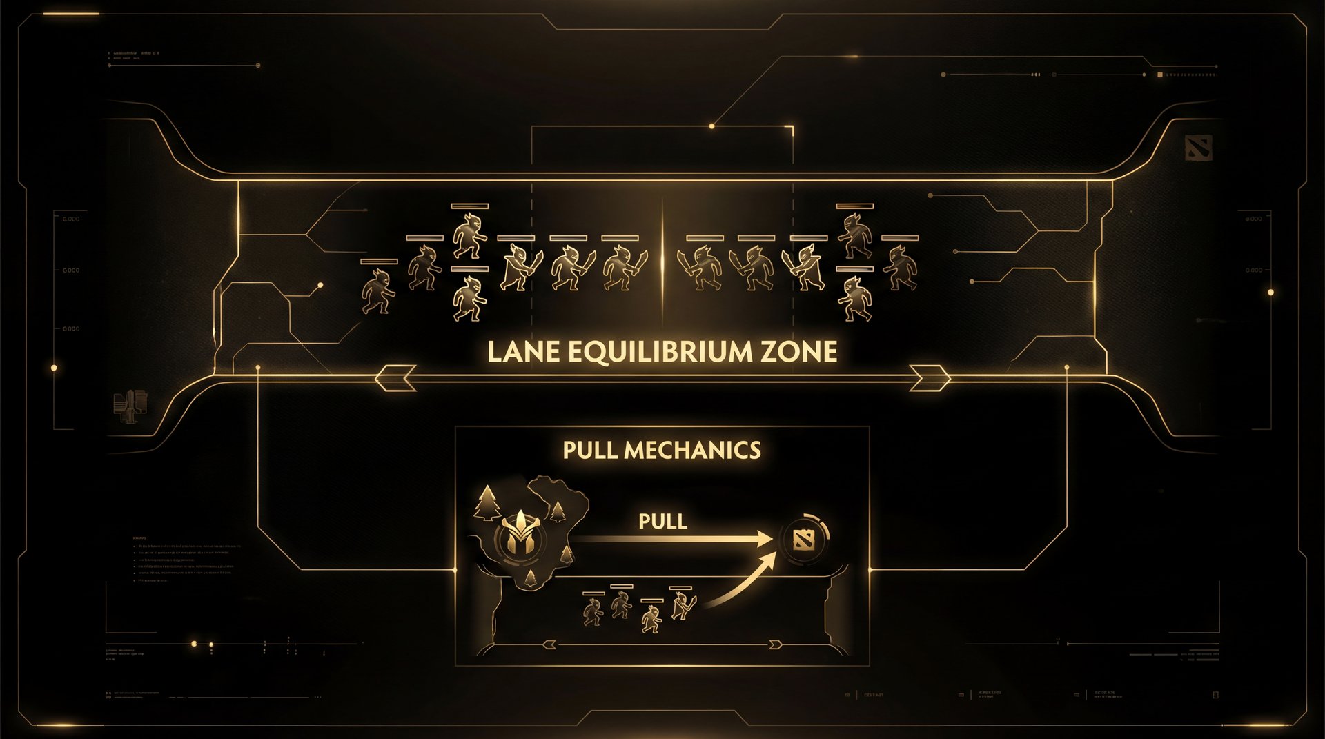 Creep wave management and lane equilibrium diagram in Dota 2