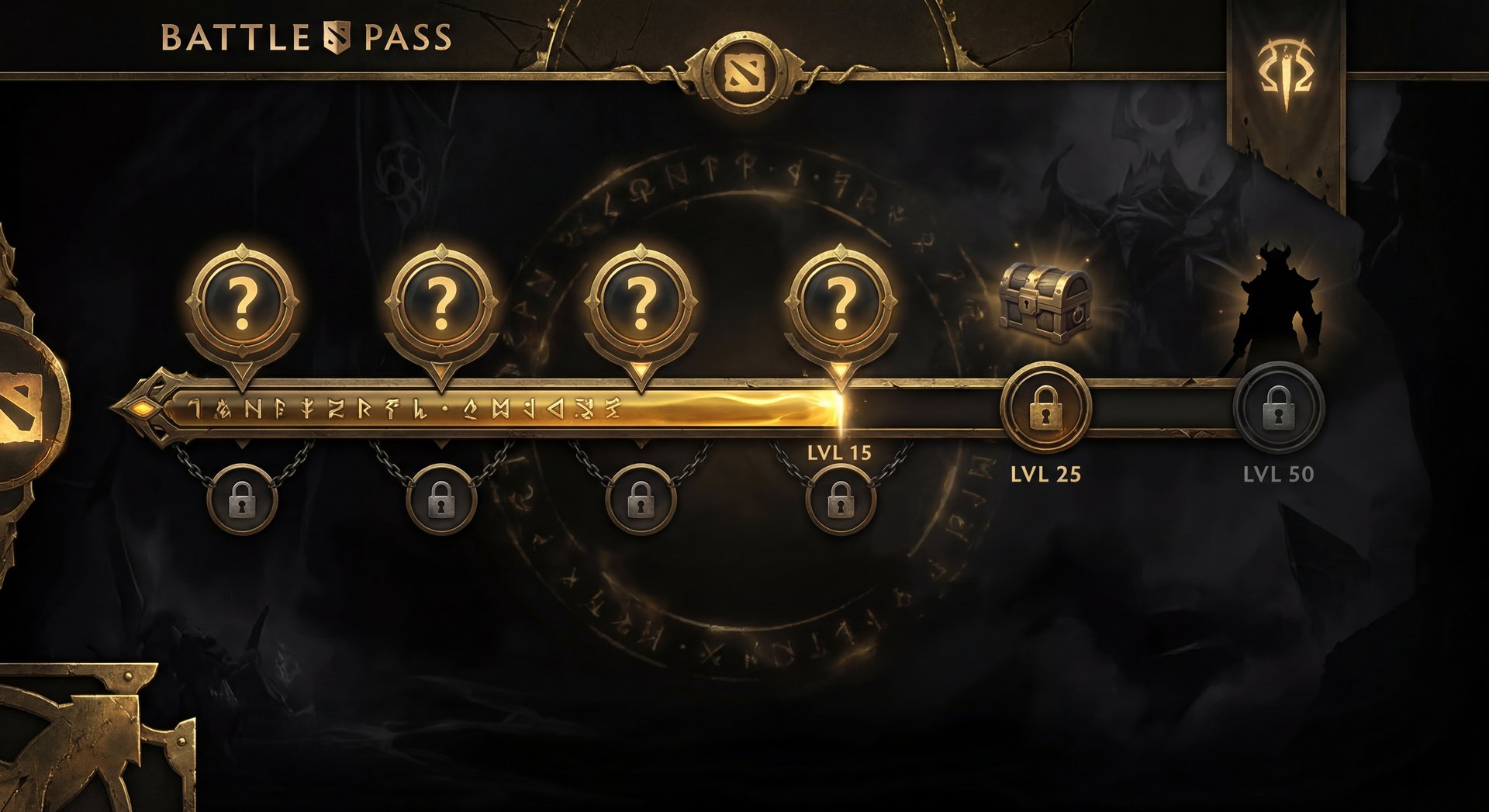 Arcana silhouette teaser with golden particles