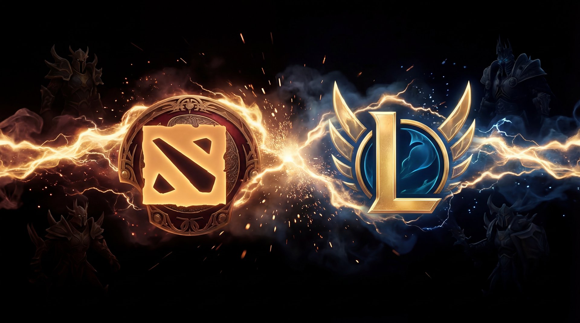 Dota 2 vs LoL player count comparison chart gold on black