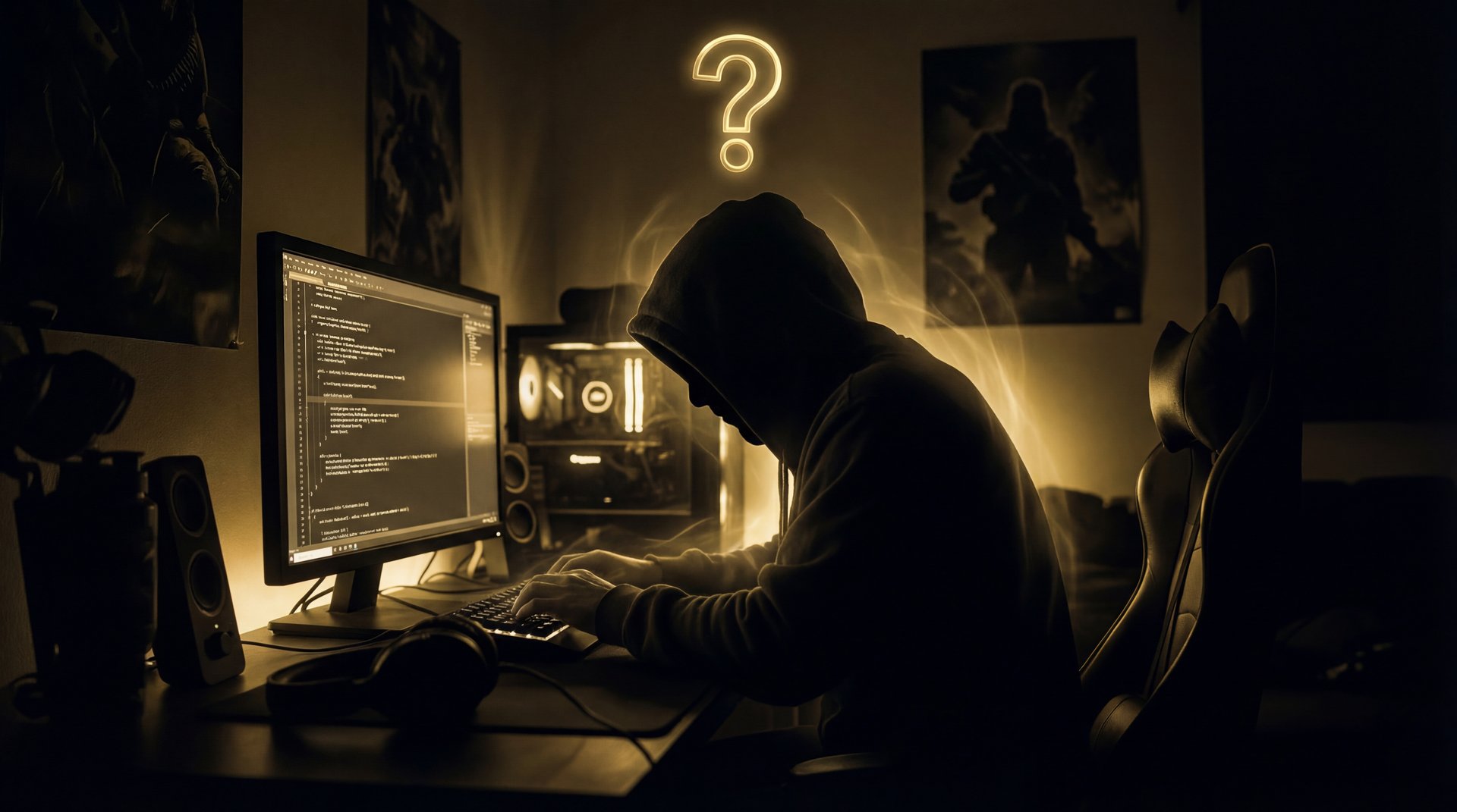 The International Dota 2 tournament golden trophy on dark stage