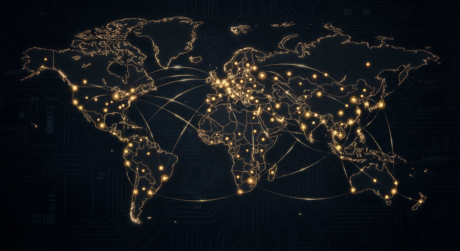 Global coverage concept showing TeamSmurf server reach