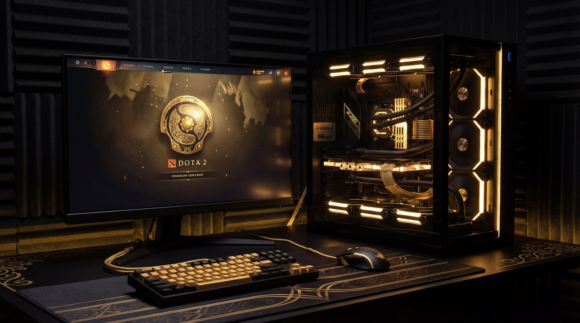 Dota 2 graphics settings optimization screen with golden FPS counter