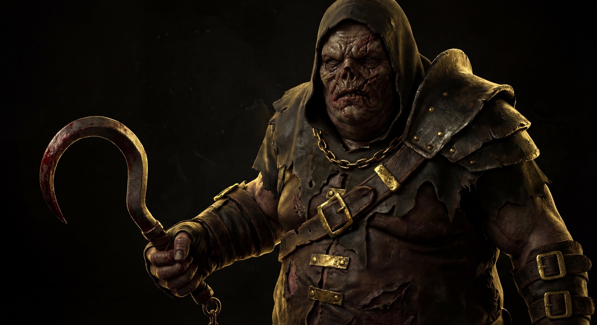 Pudge hero portrait cinematic dark gold Dota 2