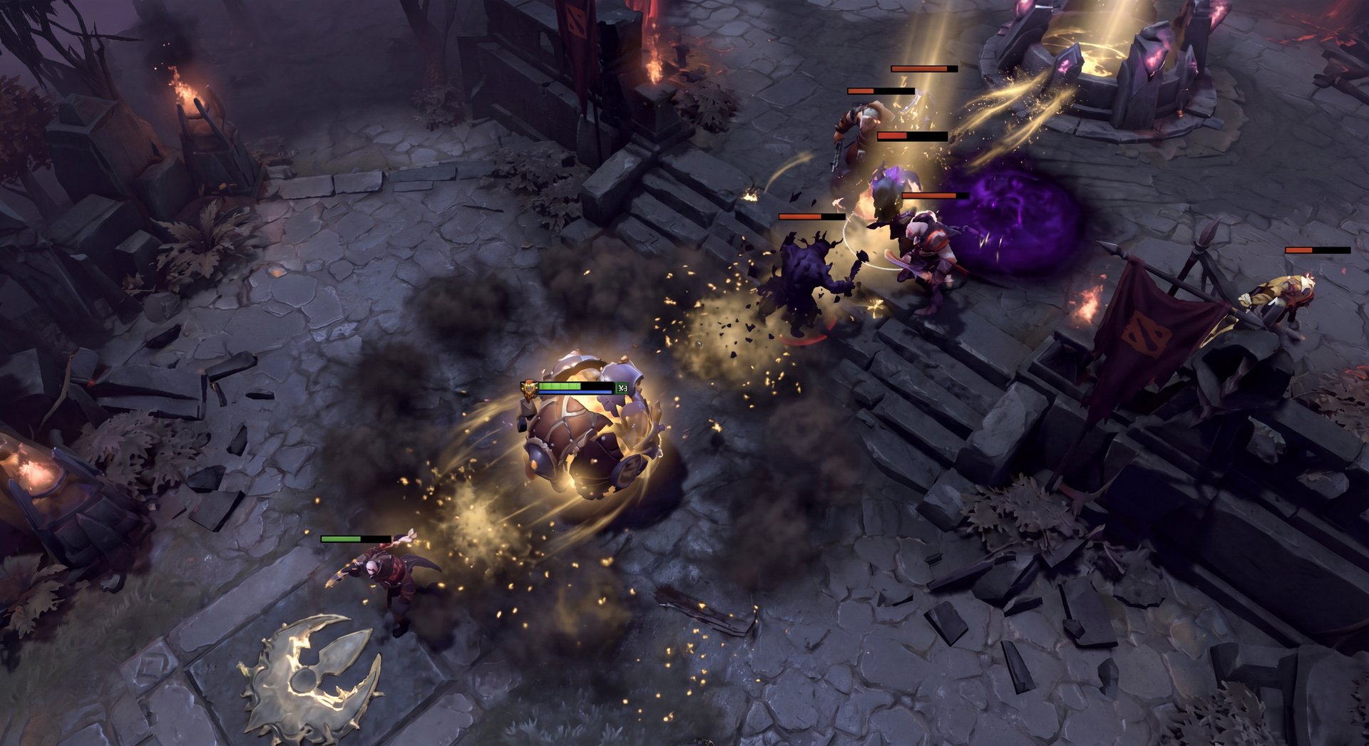 Pangolier controlling a late game team fight