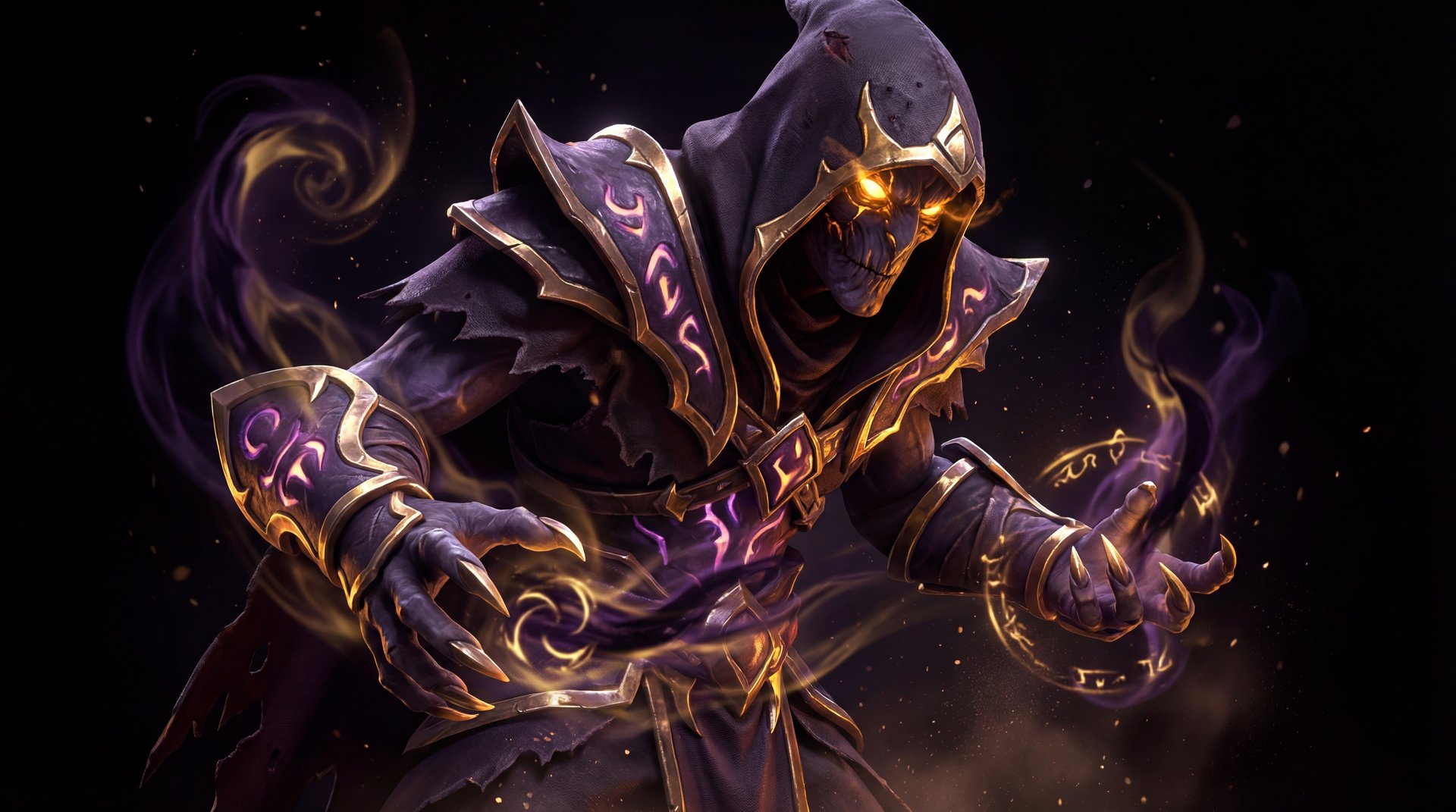 Lion Dota 2 hero cinematic portrait with gold accents