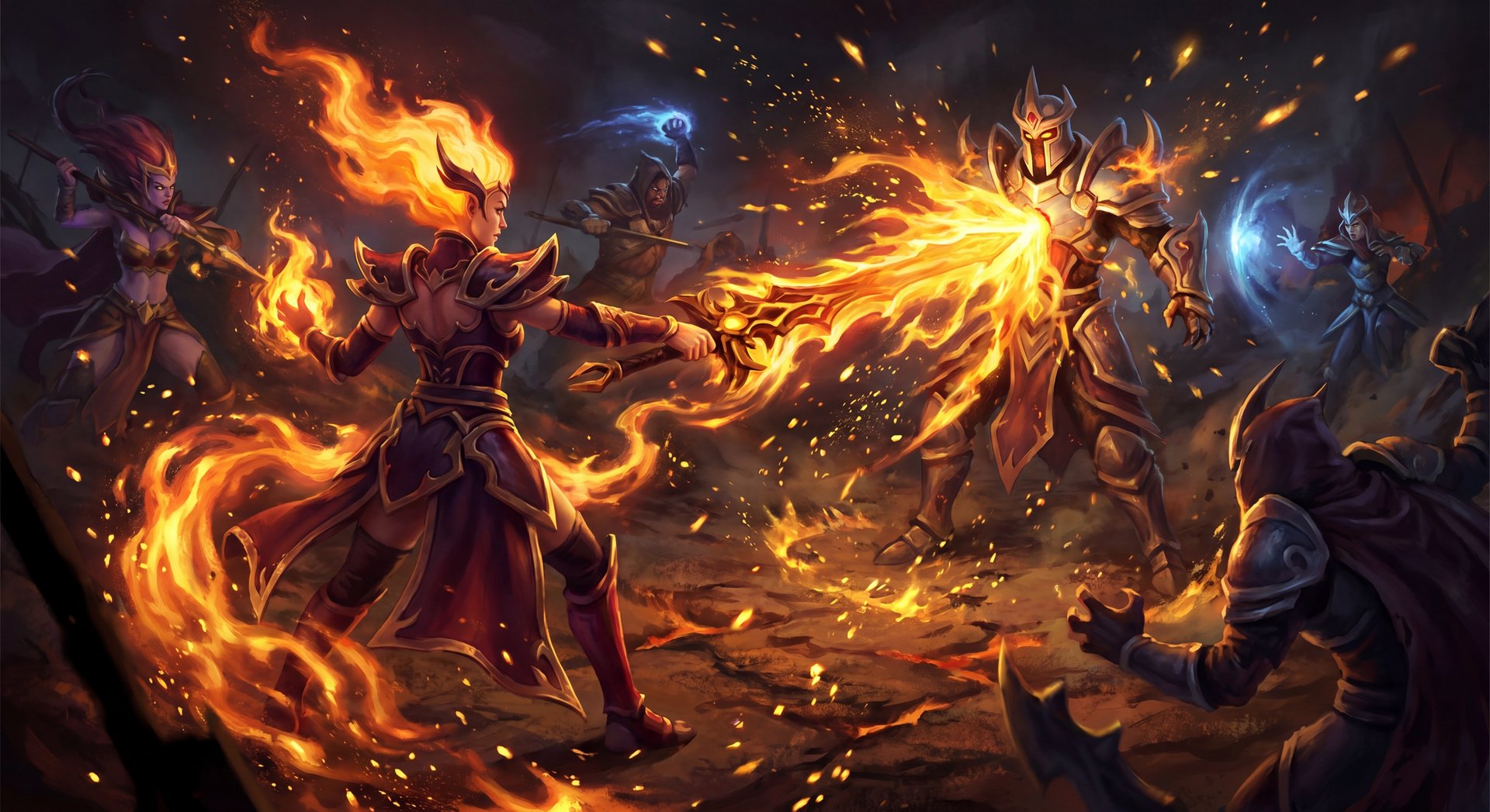Lina in a late game team fight scenario