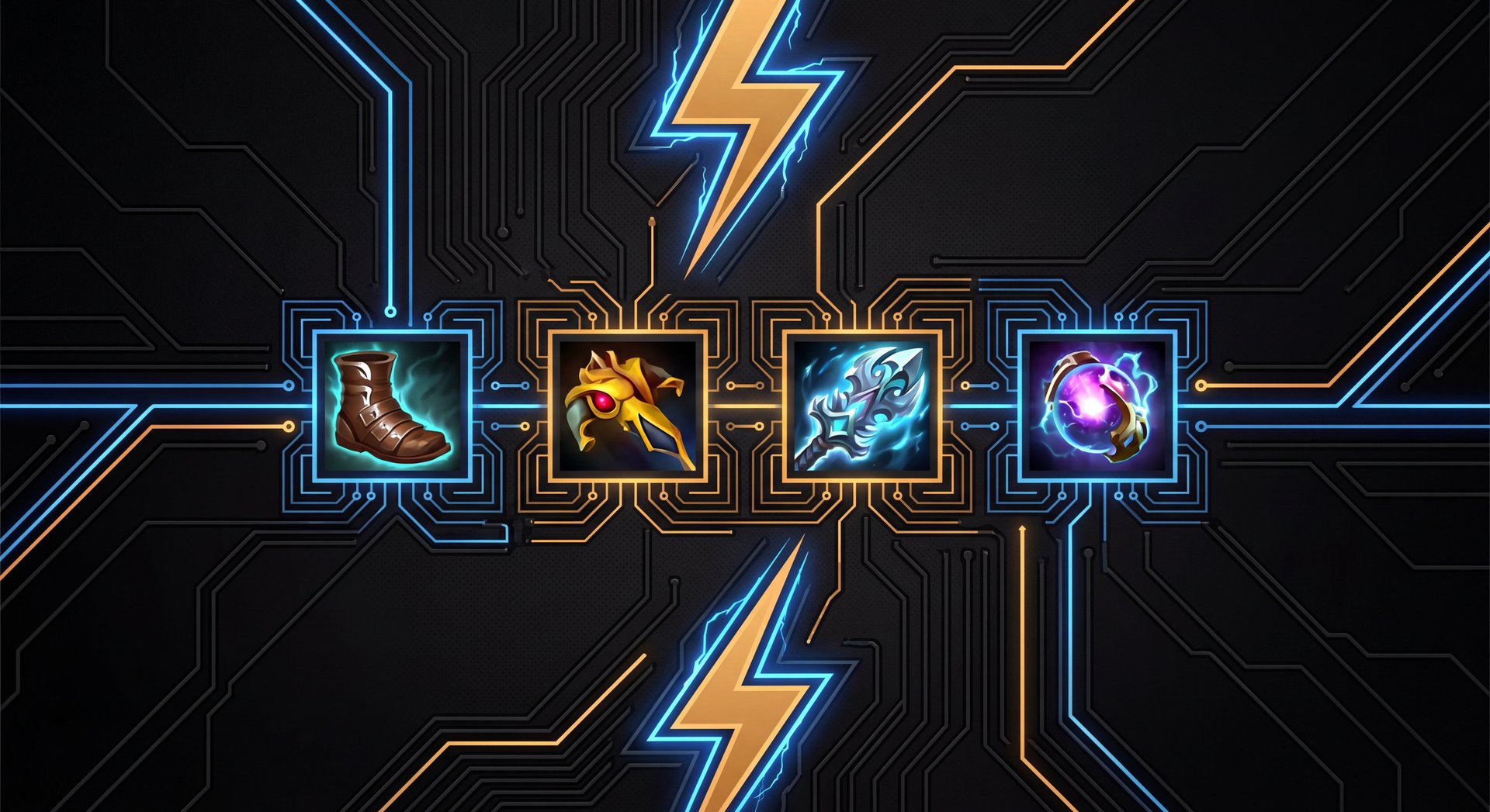 Razor item progression board with core and situational items
