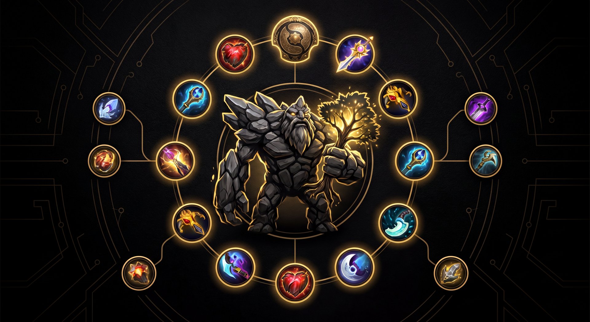 Tiny item progression on dark tactical board