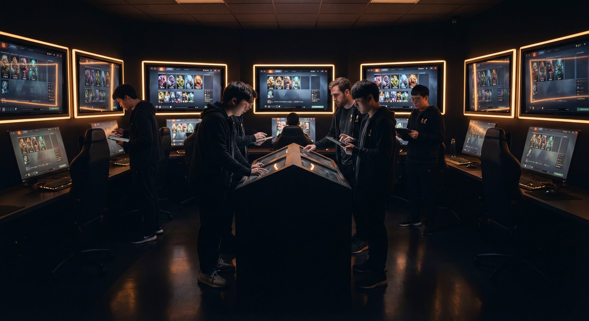 Pro dota team drafting and strategy table