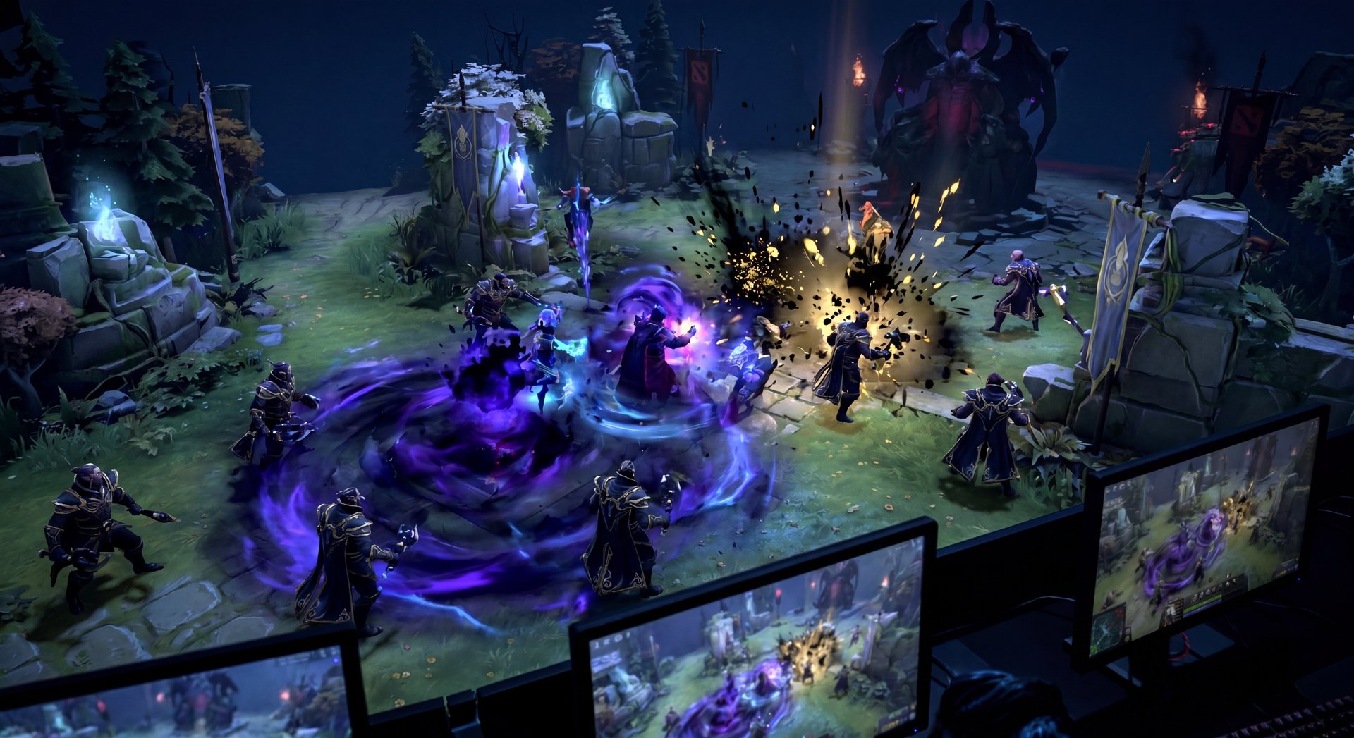 Dota 2 professional teamfight cinematic