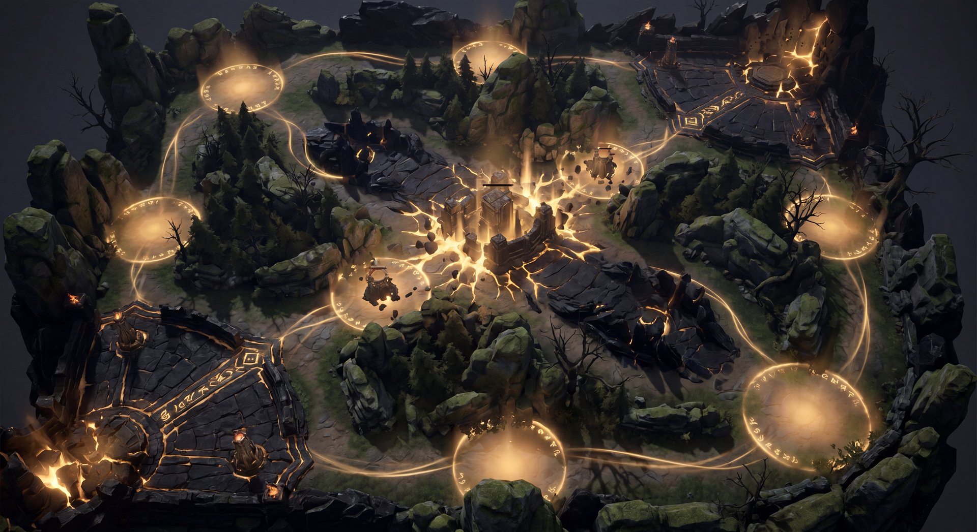 Dota 2 map control and objective pressure visual style