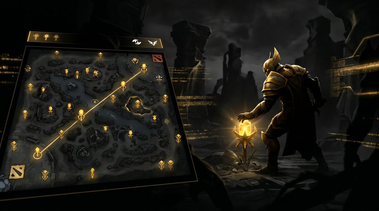 Dota 2 featured strategy image with cinematic map lighting