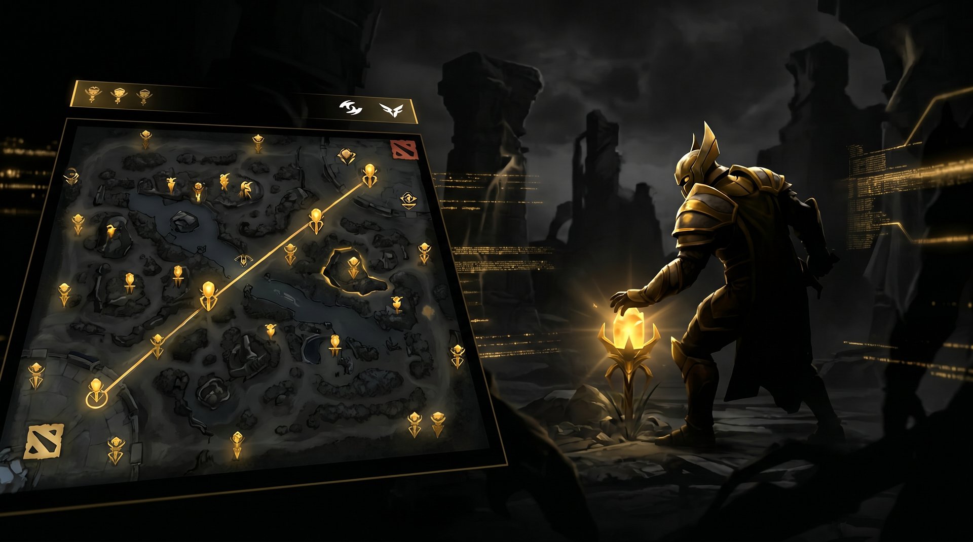 Dota 2 featured strategy image with cinematic map lighting