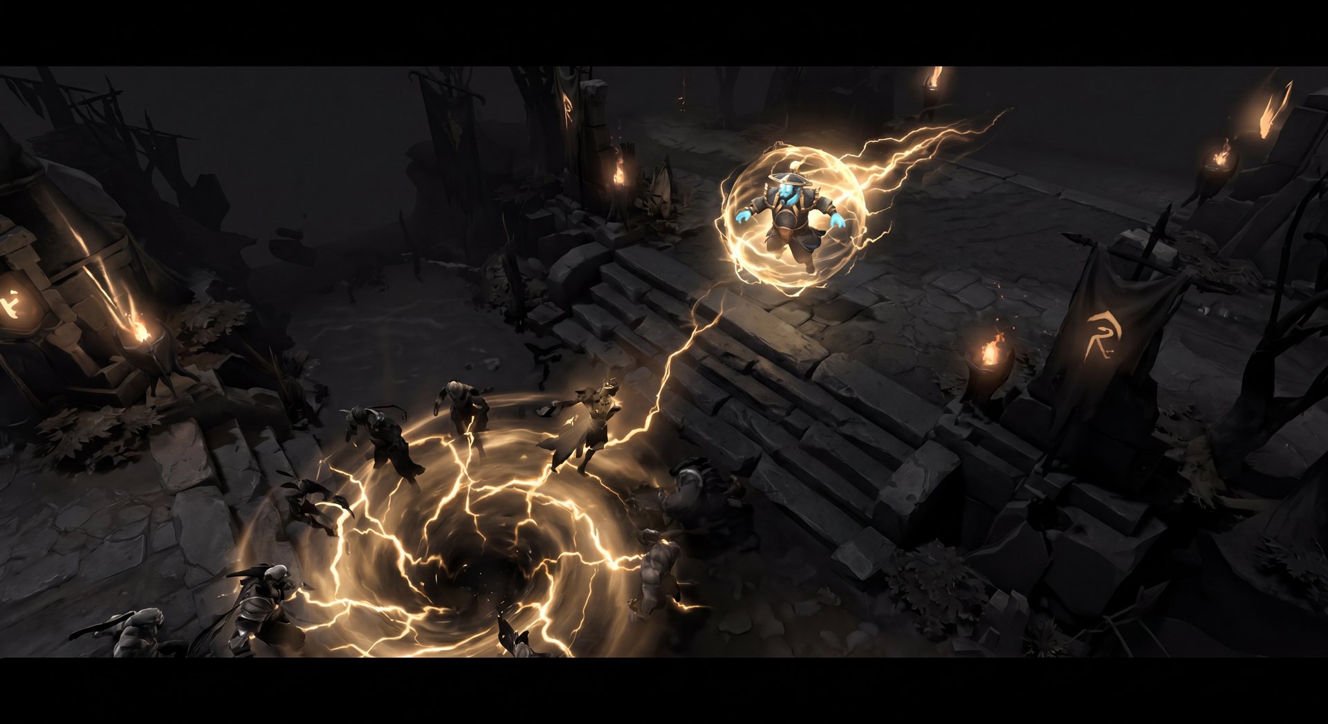 Storm Spirit using Ball Lightning and Electric Vortex
