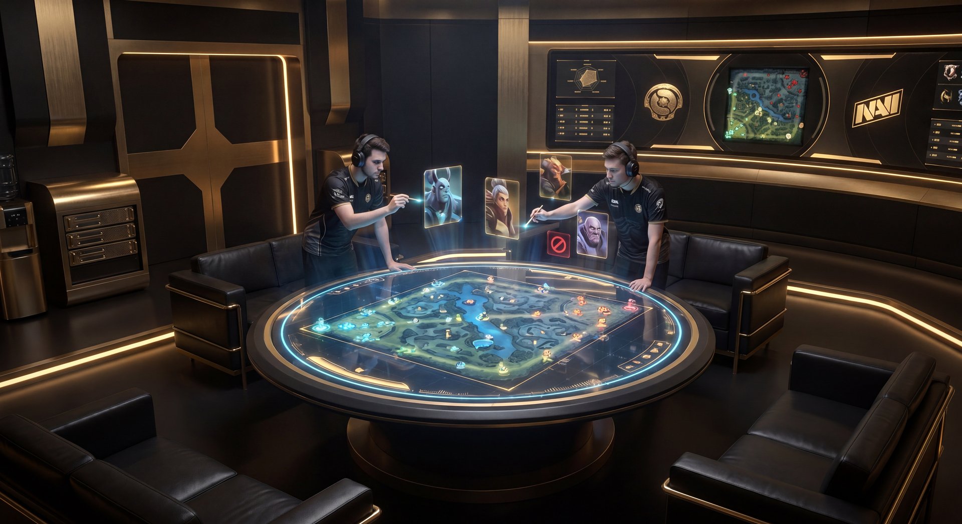 Dota 2 draft strategy room without text