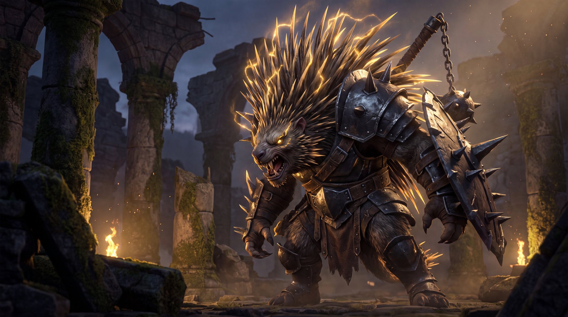 Bristleback Dota 2 hero spiked beast warrior dark fantasy offlane