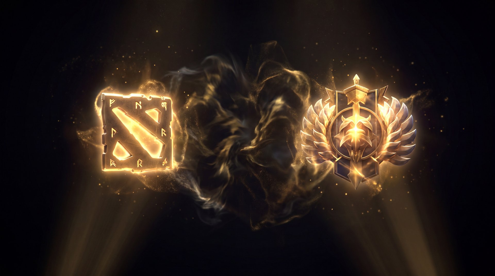 Dota 2 rank medal progression from Ancient to Divine gold black gaming art