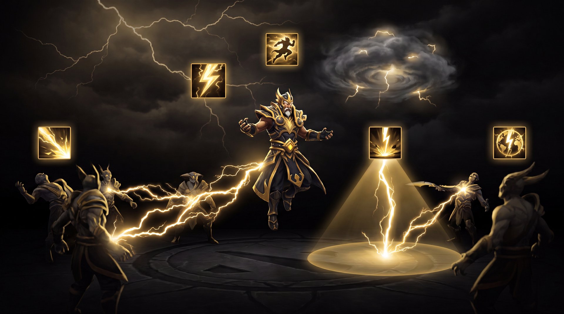 Zeus Dota 2 hero portrait lightning god cinematic