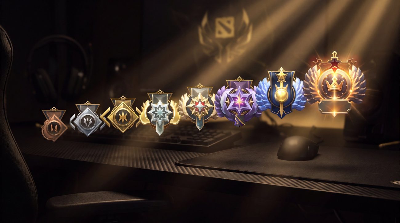 Dota 2 smurf account rank medals Herald to Immortal ascending cinematic