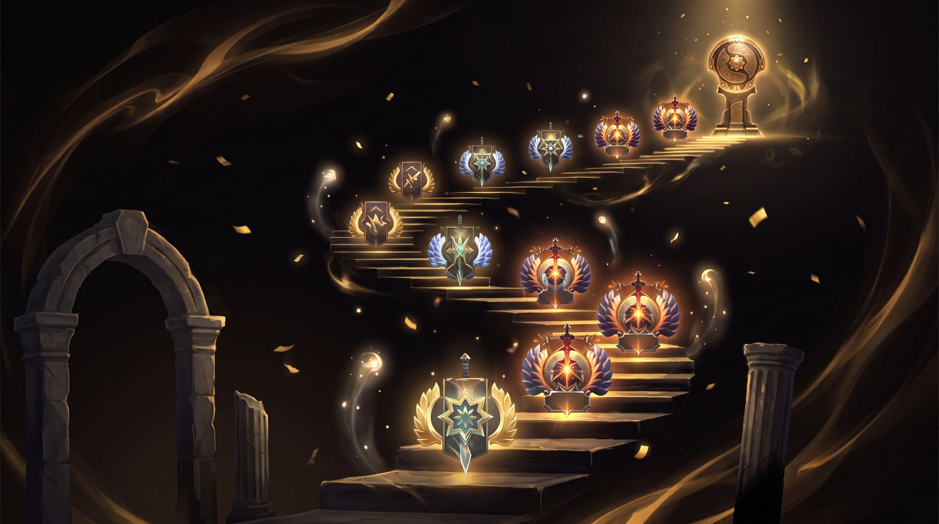 Dota 2 rank recalibration season boost strategy immortal divine ancient rank medals gold black