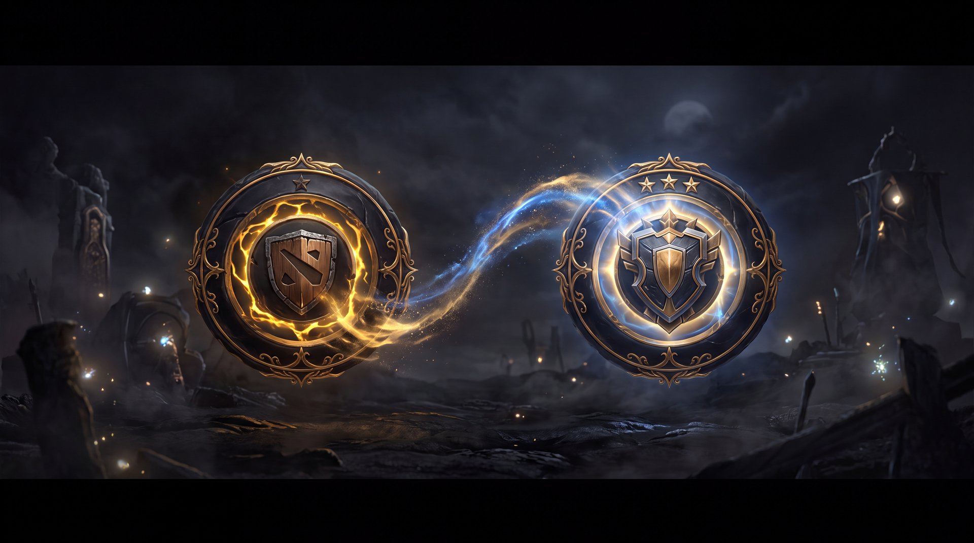 Dota 2 Herald to Guardian rank boost guide - Herald and Guardian medals side by side with magical energy cinematic
