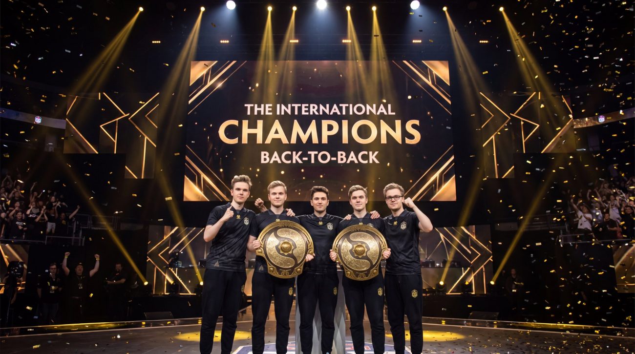 OG Dota 2 back-to-back TI8 TI9 champions The International golden Aegis trophy