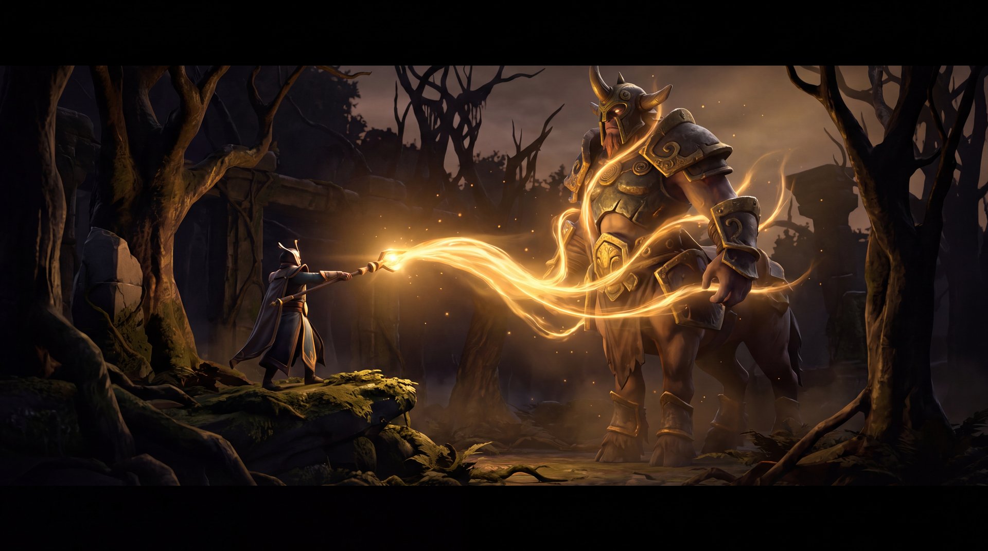 Chen Holy Persuasion converting Centaur Conqueror in Dota 2 jungle gold black cinematic