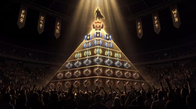 Dota 2 rank distribution pyramid showing all eight ranks from Herald to Immortal