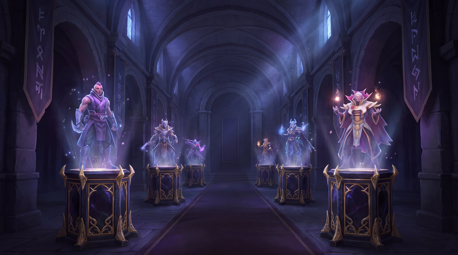 Dota 2 persona cosmetics showcase collection display hall