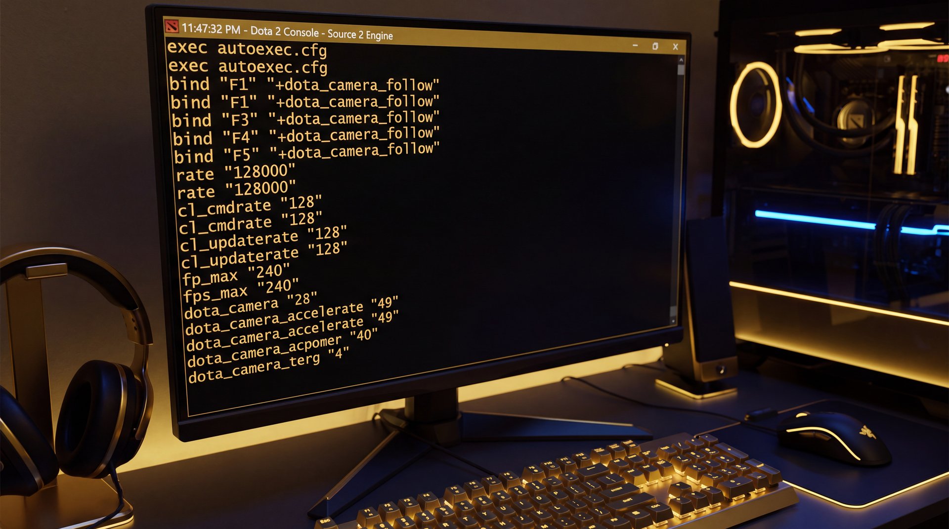 Dota 2 console commands autoexec cfg file professional settings configuration