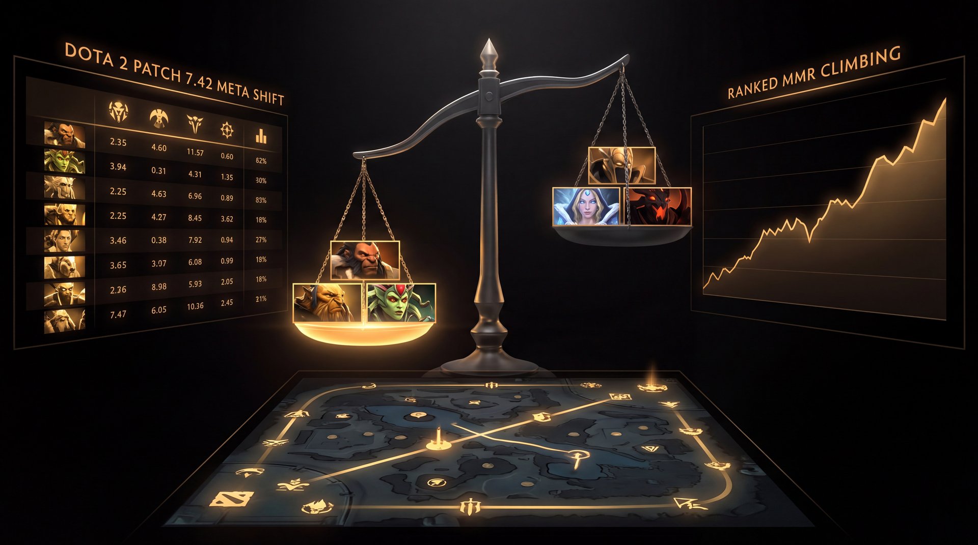 Dota 2 patch 7.42 meta shift analysis post-TI heroes buffs nerfs gold black cinematic
