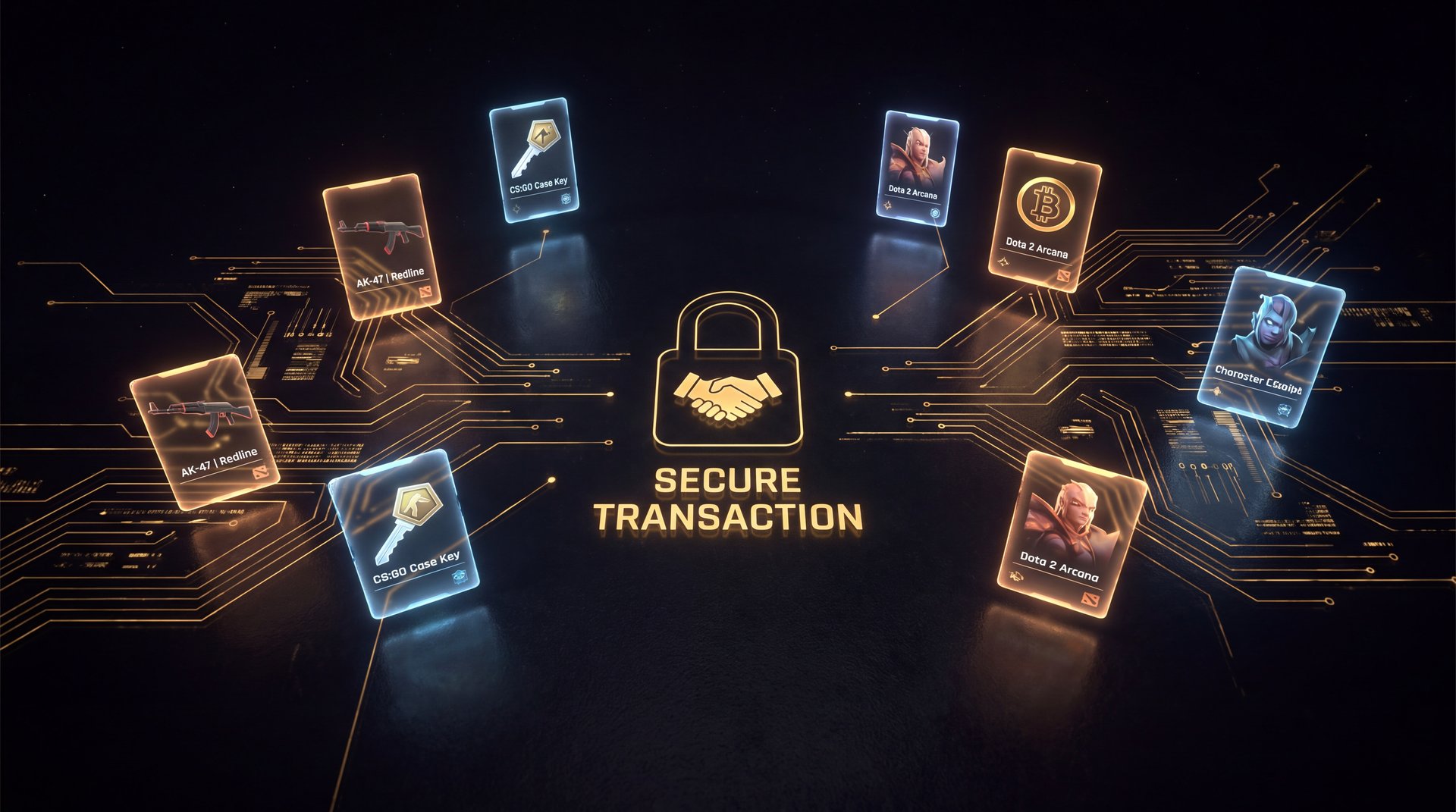 Dota 2 Steam Market interface showing arcana items for purchase with gold accent lighting