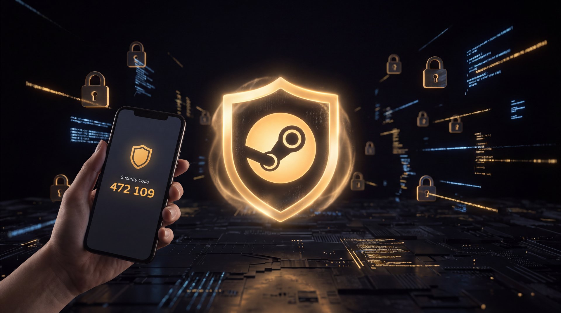 Dota 2 Steam account transfer security guide with Steam Guard shield concept