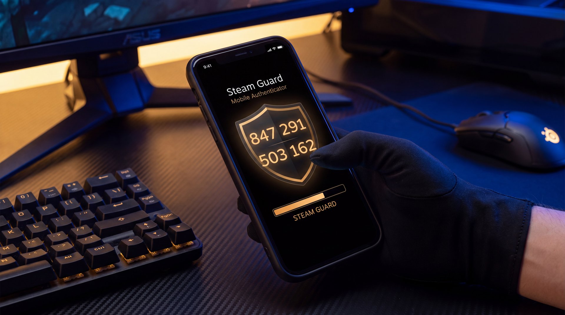 Steam Guard Mobile Authenticator setup on smartphone for Dota 2 account security