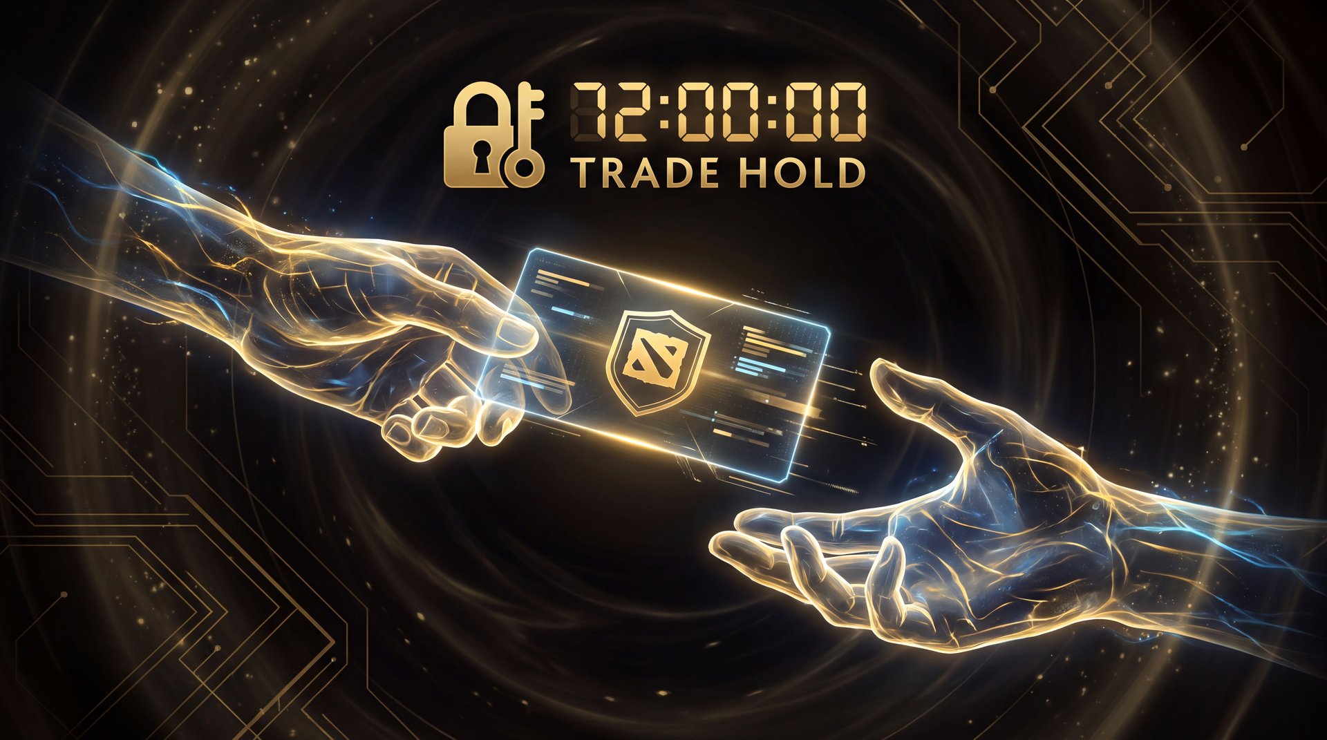 Dota 2 account trade hold timer and Steam transfer security concept
