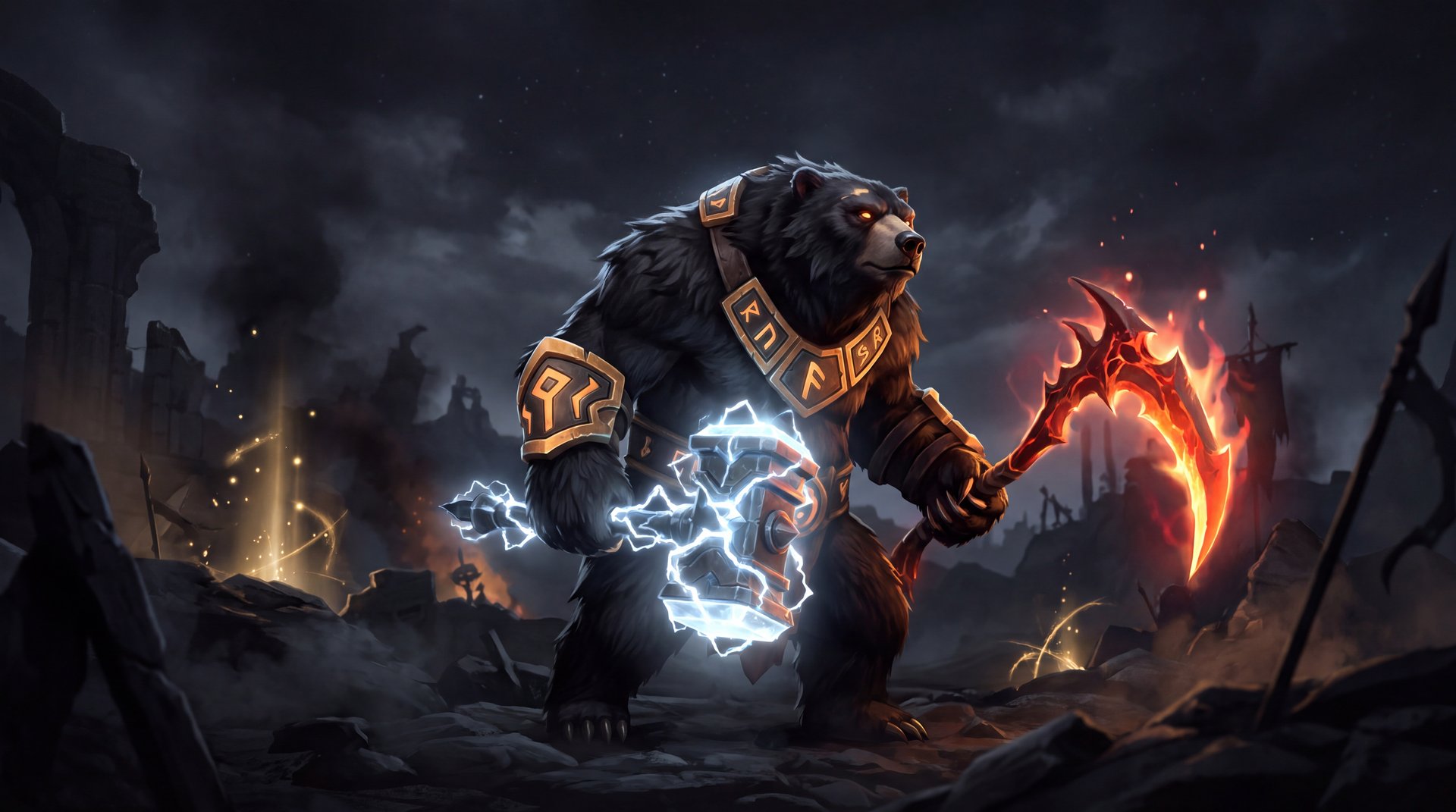 Lone Druid Spirit Bear item build Maelstrom Desolator gold accents dark gaming